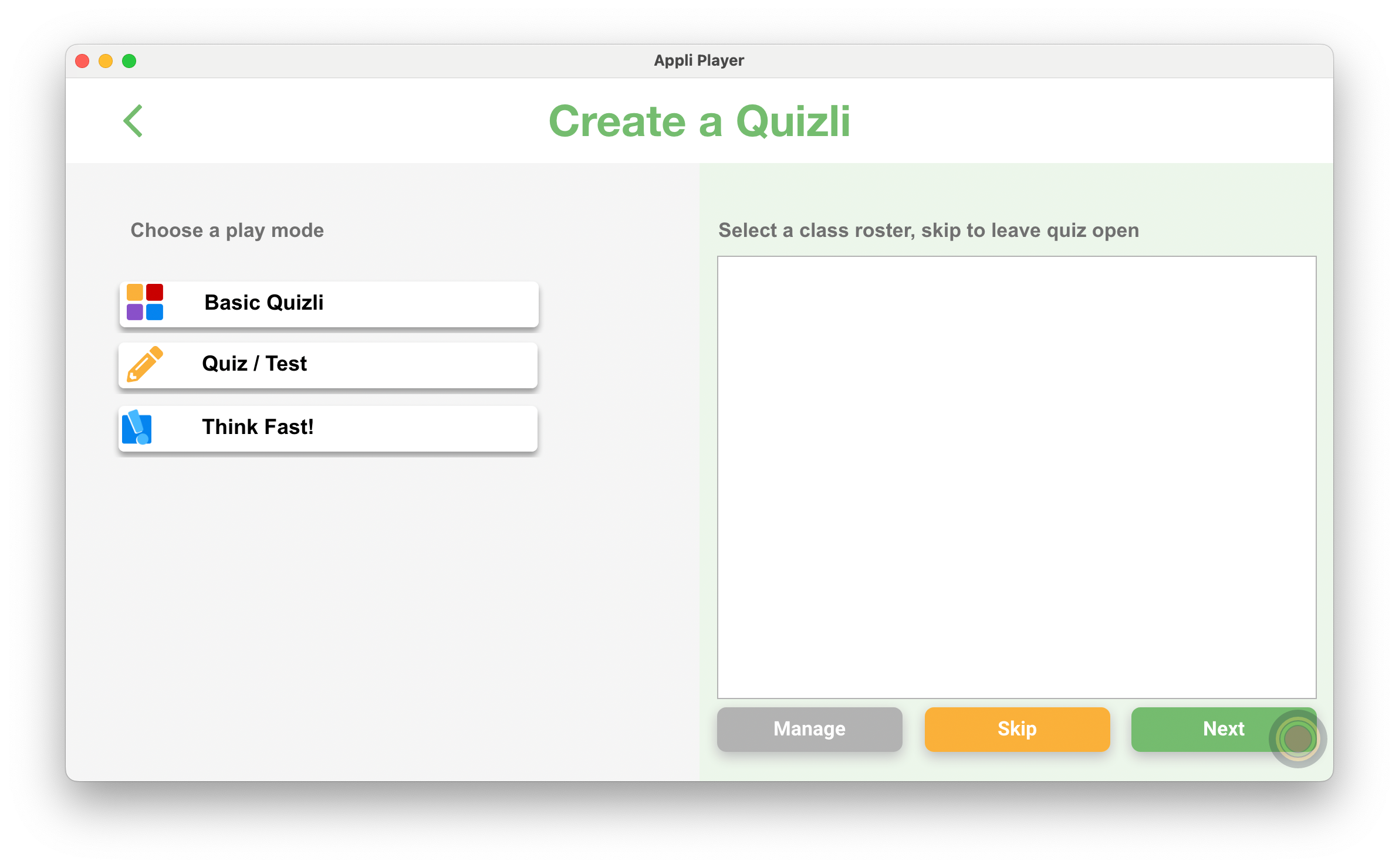 Create a Quizli