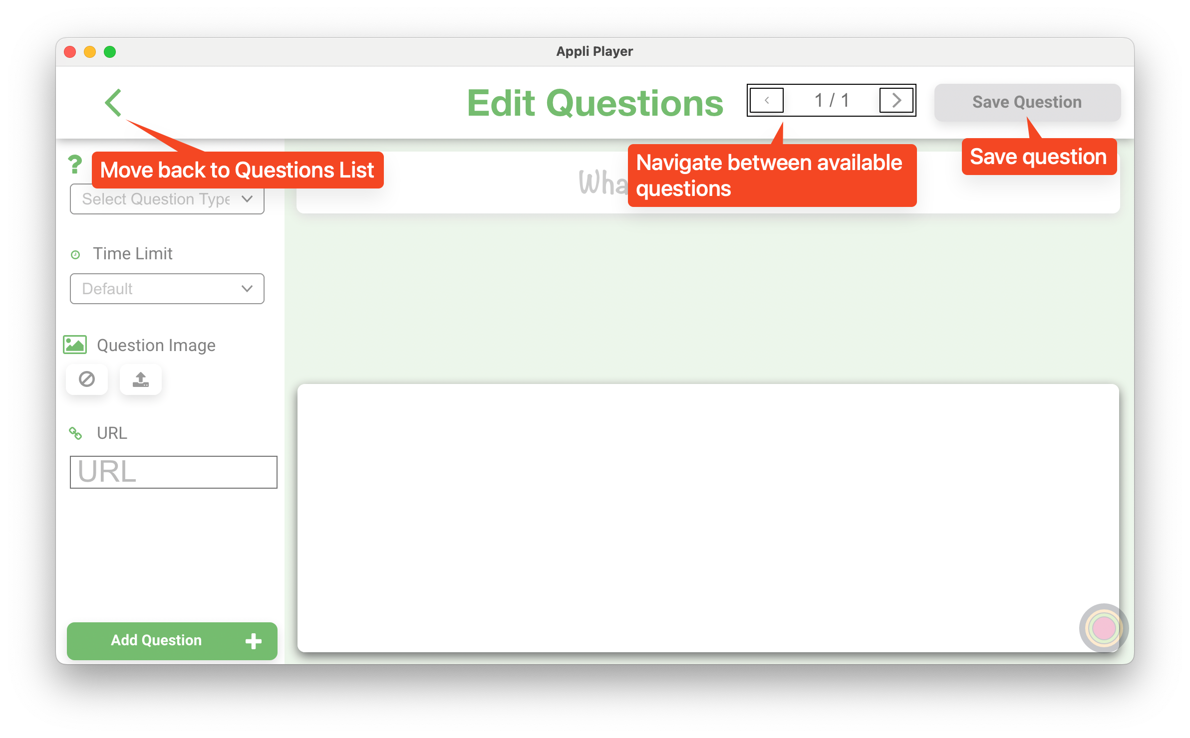 Editing a new question